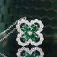 TDC™ Green Four-Leaf Clover Sterling Silver Necklace
