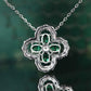 TDC™ Green Four-Leaf Clover Sterling Silver Necklace