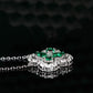 TDC™ Green Four-Leaf Clover Sterling Silver Necklace