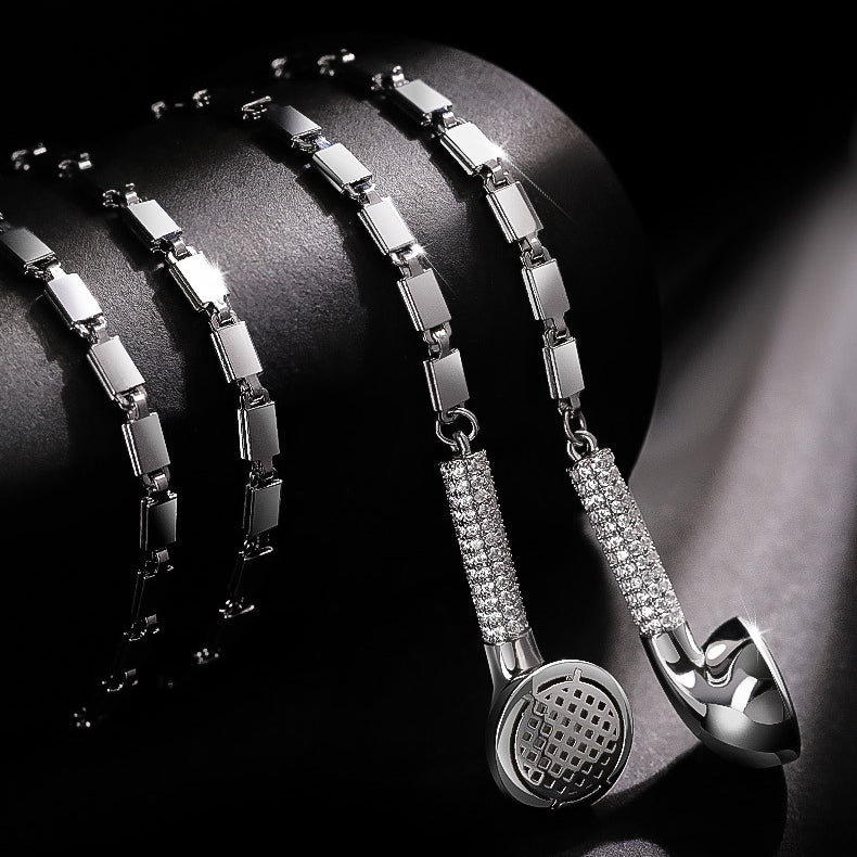 Hip Hop Style Slightly Inlaid Earphone Necklace