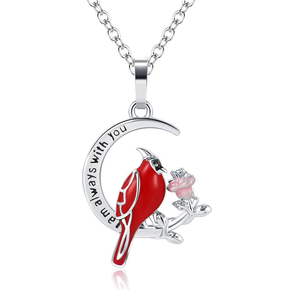 Cardinal Heart Pendant Necklace