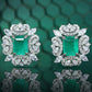 TDC™ High-End Green Artificial Gemstone Silver Earrings
