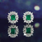 TDC™ High-End Green Artificial Gemstone Silver Earrings