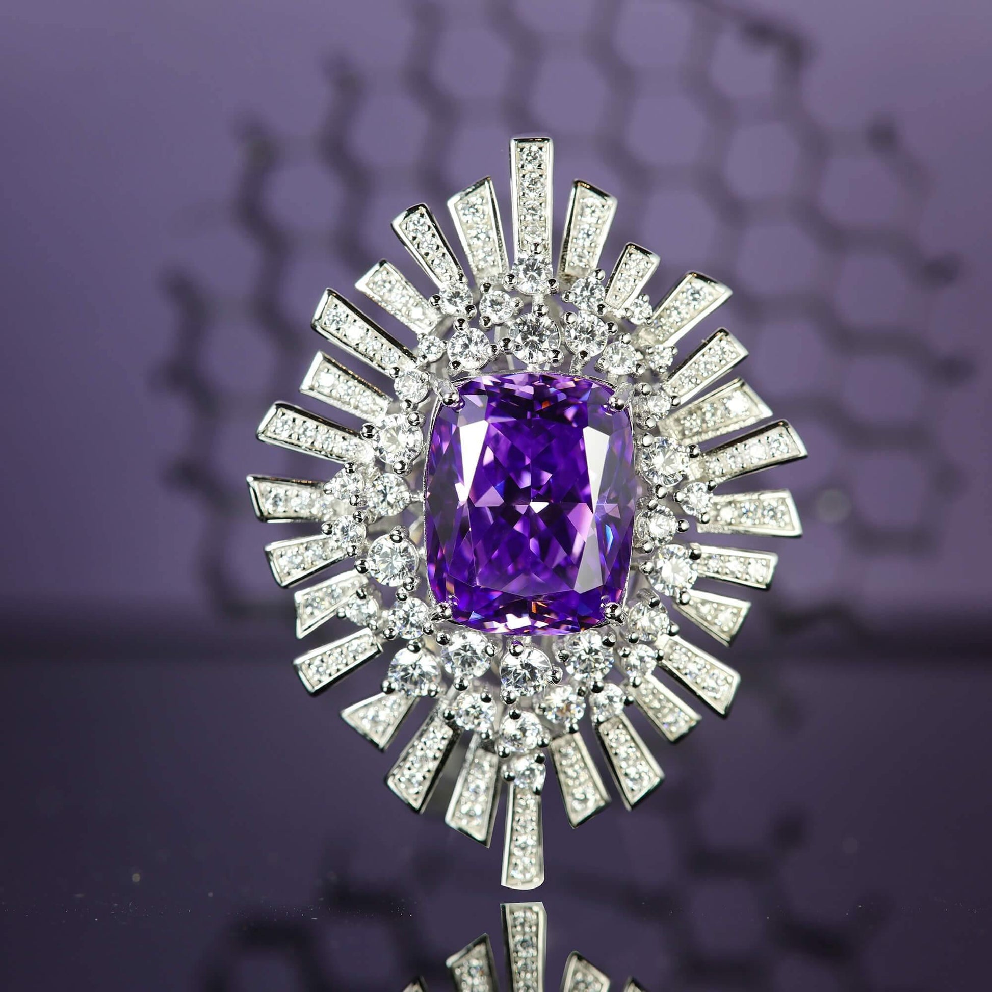 TDC™ High-End Purple Artificial Gemstone Silver Pendant - TDC Jewellery