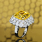 TDC™ High-End Yellow Artificial Gemstone Silver Ring - TDC Jewellery