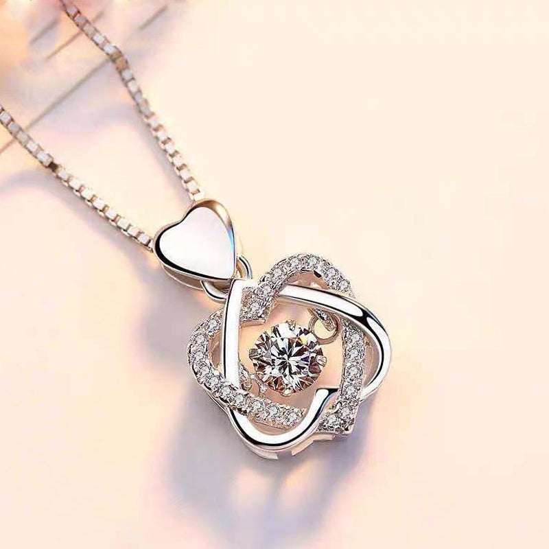 S925 Mother and Daughter Never Apart in Heart Knot Necklace