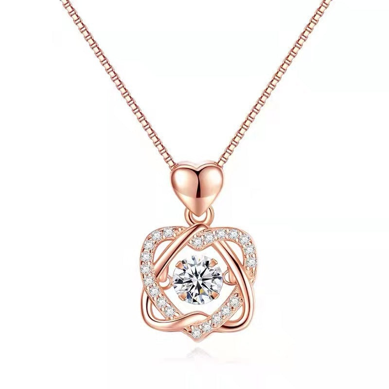 S925 Mother and Daughter Never Apart in Heart Knot Necklace