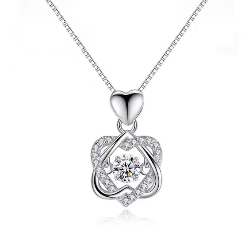 S925 Mother and Daughter Never Apart in Heart Knot Necklace